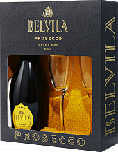 Игристое вино Belvila Prosecco DOC Spumante Extra Dry Villa Degli Olmi (gift box)